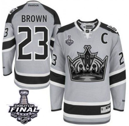 NHL Dustin Brown Los Angeles Kings Authentic 2014 Stanley Cup 2014 Stadium Series Reebok Jersey - Grey