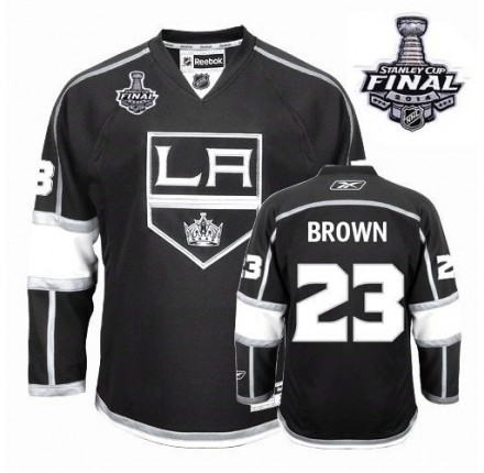 NHL Dustin Brown Los Angeles Kings Youth Authentic Home 2014 Stanley Cup Reebok Jersey - Black