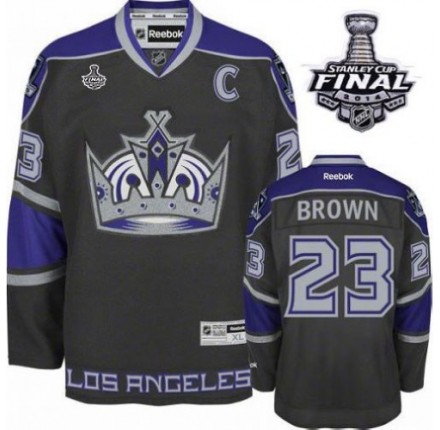 NHL Dustin Brown Los Angeles Kings Youth Authentic Third 2014 Stanley Cup Reebok Jersey - Black