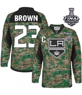 NHL Dustin Brown Los Angeles Kings Youth Camo Premier 2014 Stanley Cup Veterans Day Practice Reebok Jersey - Brown