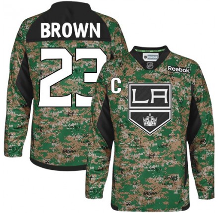 NHL Dustin Brown Los Angeles Kings Youth Camo Premier Veterans Day Practice Reebok Jersey - Brown