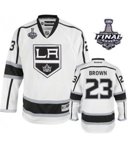 NHL Dustin Brown Los Angeles Kings Youth Authentic Away 2014 Stanley Cup Reebok Jersey - White
