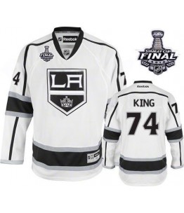 NHL Dwight King Los Angeles Kings Authentic Away 2014 Stanley Cup Reebok Jersey - White
