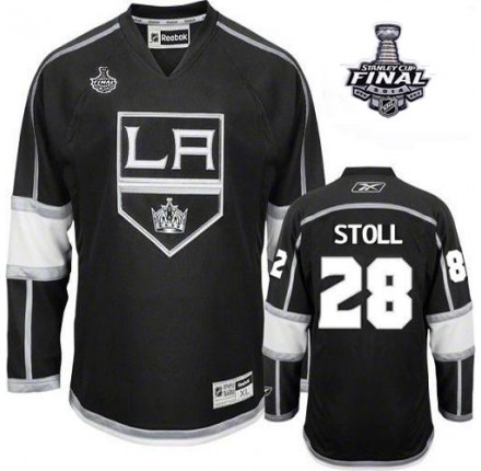 NHL Jarret Stoll Los Angeles Kings Authentic Home 2014 Stanley Cup Reebok Jersey - Black