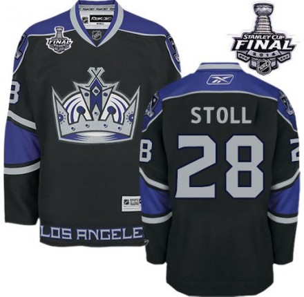 NHL Jarret Stoll Los Angeles Kings Authentic Third 2014 Stanley Cup Reebok Jersey - Black