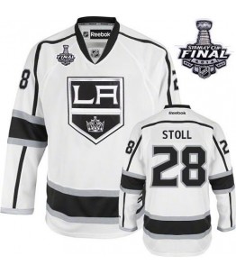 NHL Jarret Stoll Los Angeles Kings Authentic Away 2014 Stanley Cup Reebok Jersey - White