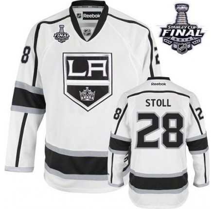 NHL Jarret Stoll Los Angeles Kings Premier Away 2014 Stanley Cup Reebok Jersey - White