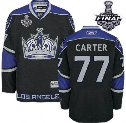 NHL Jeff Carter Los Angeles Kings Authentic Third 2014 Stanley Cup Reebok Jersey - Black