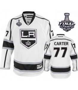 NHL Jeff Carter Los Angeles Kings Youth Premier Away 2014 Stanley Cup Reebok Jersey - White