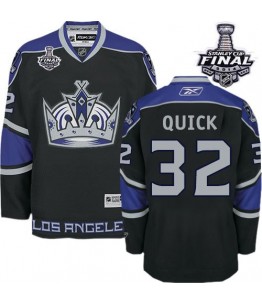 NHL Jonathan Quick Los Angeles Kings Authentic Third 2014 Stanley Cup Reebok Jersey - Black