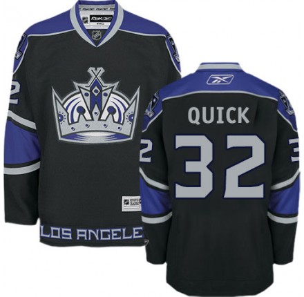 NHL Jonathan Quick Los Angeles Kings Authentic Third Reebok Jersey - Black