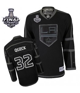 NHL Jonathan Quick Los Angeles Kings Authentic 2014 Stanley Cup Reebok Jersey - Black Ice
