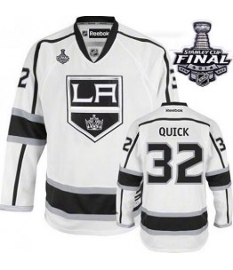 NHL Jonathan Quick Los Angeles Kings Premier Away 2014 Stanley Cup Reebok Jersey - White