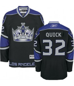 NHL Jonathan Quick Los Angeles Kings Youth Authentic Third Reebok Jersey - Black