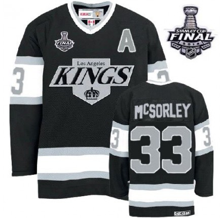 NHL Marty Mcsorley Los Angeles Kings Authentic 2014 Stanley Cup Throwback CCM Jersey - Black