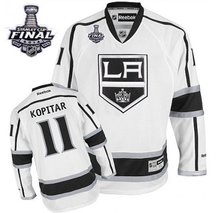 NHL Anze Kopitar Los Angeles Kings Authentic Away 2014 Stanley Cup Reebok Jersey - White