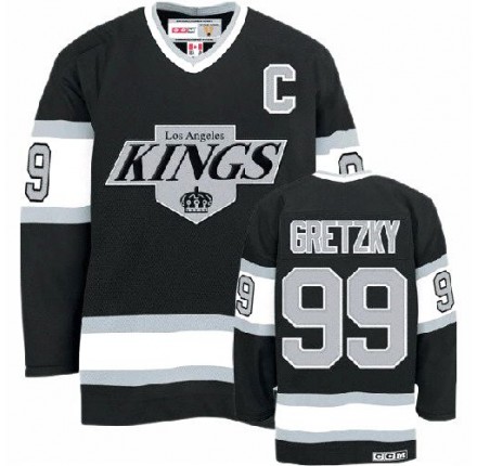 NHL Wayne Gretzky Los Angeles Kings Youth Authentic Throwback CCM Jersey - Black