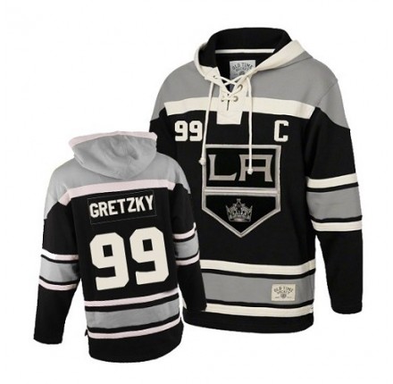 NHL Wayne Gretzky Los Angeles Kings Old Time Hockey Authentic Sawyer Hooded Sweatshirt Jersey - Black