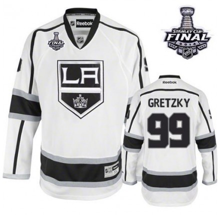 NHL Wayne Gretzky Los Angeles Kings Authentic Away 2014 Stanley Cup Reebok Jersey - White