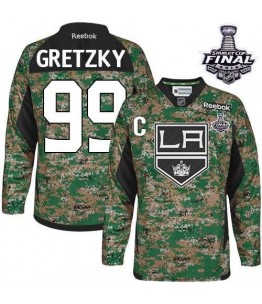 NHL Wayne Gretzky Los Angeles Kings Youth Authentic 2014 Stanley Cup Veterans Day Practice Reebok Jersey - Camo