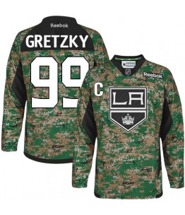 NHL Wayne Gretzky Los Angeles Kings Youth Authentic Veterans Day Practice Reebok Jersey - Camo