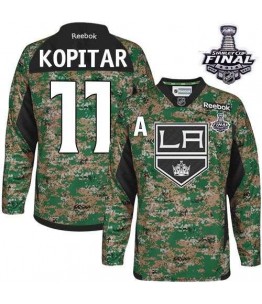 NHL Anze Kopitar Los Angeles Kings Youth Authentic 2014 Stanley Cup Veterans Day Practice Reebok Jersey - Camo