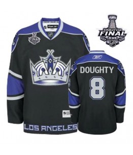 NHL Drew Doughty Los Angeles Kings Authentic Third 2014 Stanley Cup Reebok Jersey - Black