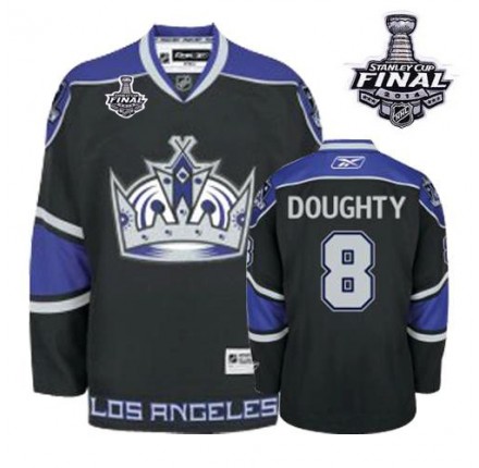 NHL Drew Doughty Los Angeles Kings Authentic Third 2014 Stanley Cup Reebok Jersey - Black