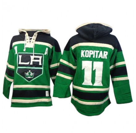 NHL Anze Kopitar Los Angeles Kings Old Time Hockey Premier St. Patrick's Day McNary Lace Hoodie Jersey - Green