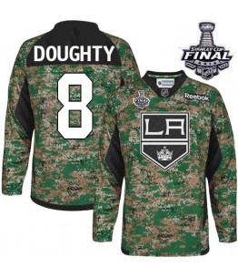 NHL Drew Doughty Los Angeles Kings Premier 2014 Stanley Cup Veterans Day Practice Reebok Jersey - Camo