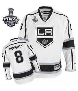 NHL Drew Doughty Los Angeles Kings Authentic Away 2014 Stanley Cup Reebok Jersey - White