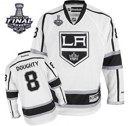 NHL Drew Doughty Los Angeles Kings Premier Away 2014 Stanley Cup Reebok Jersey - White