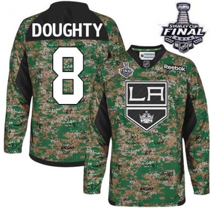 NHL Drew Doughty Los Angeles Kings Youth Authentic 2014 Stanley Cup Veterans Day Practice Reebok Jersey - Camo