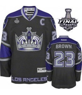 NHL Dustin Brown Los Angeles Kings Authentic Third 2014 Stanley Cup Reebok Jersey - Black