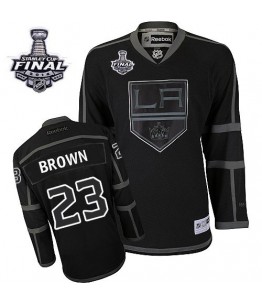 NHL Dustin Brown Los Angeles Kings Authentic 2014 Stanley Cup Reebok Jersey - Black Ice