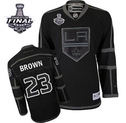 NHL Dustin Brown Los Angeles Kings Authentic 2014 Stanley Cup Reebok Jersey - Black Ice